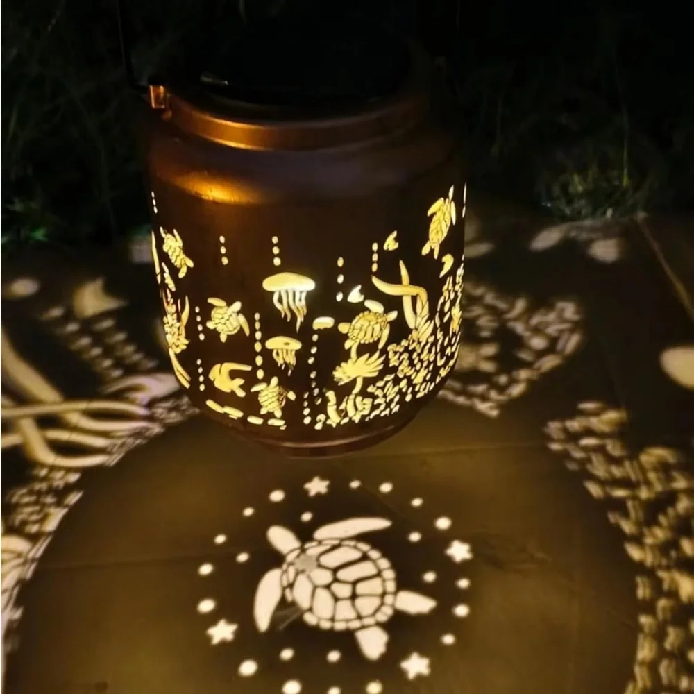 Copper Lantern with Turtle Design